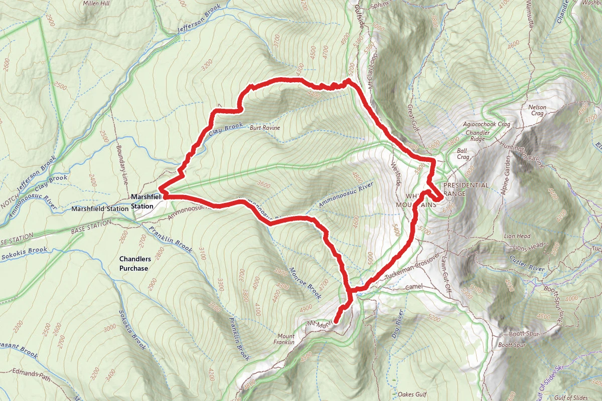 Mount Washington and Monroe via Ammonoosuc Ravine Trail