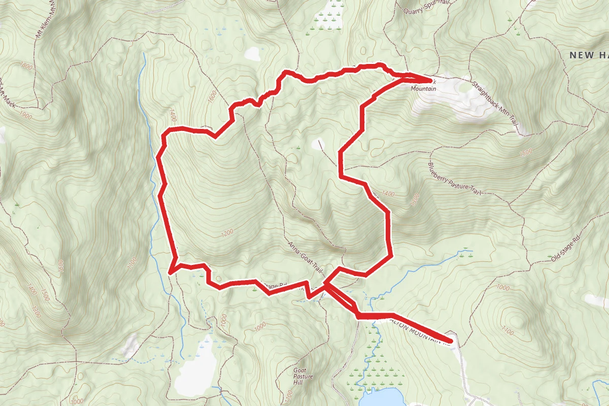 Straightback Mountain and Mount Anna via Main Trail (Blue) and Old Stage Road