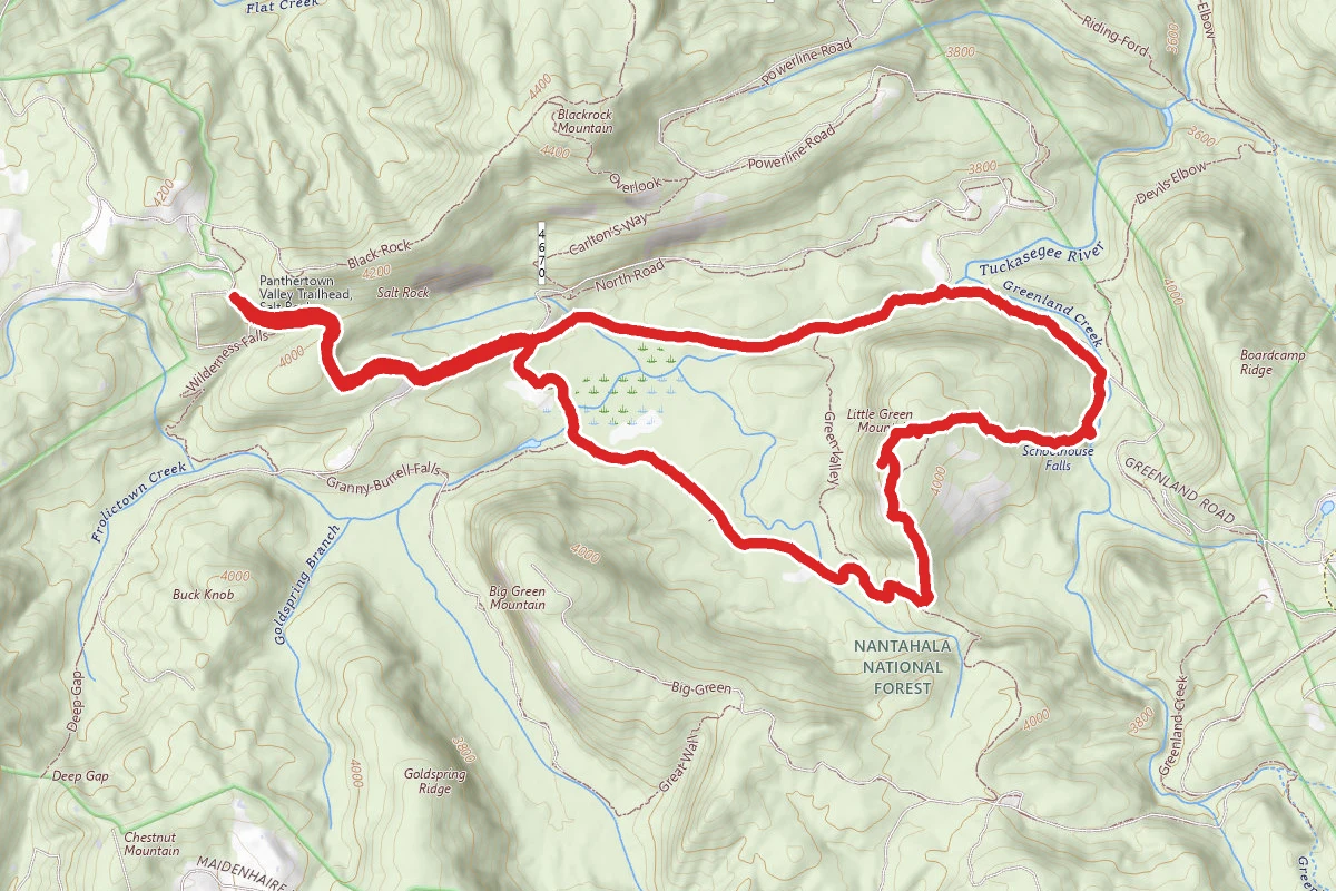 Panthertown Valley Trail to Mac's Gap Trail Loop