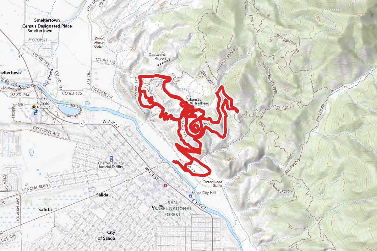 Front Side, Tenderfoot, Little Rattler and Spiral Trail