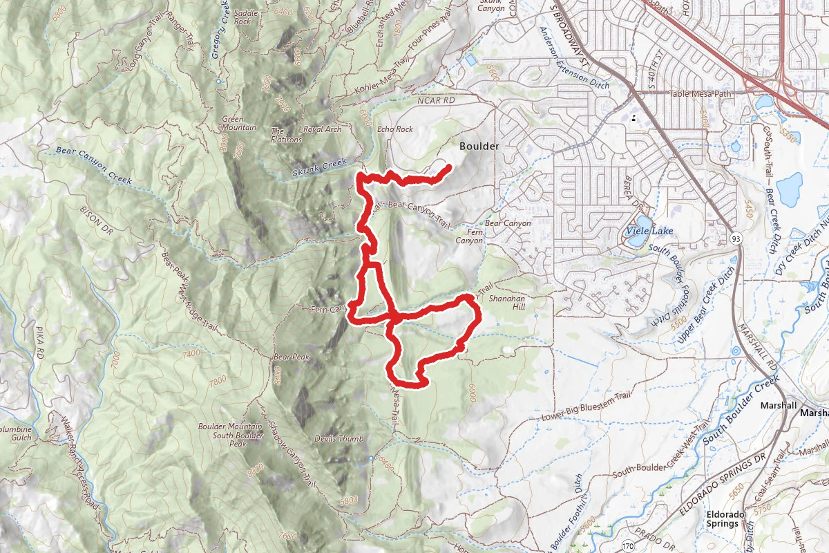 Shanahan and Mesa Trail Loop