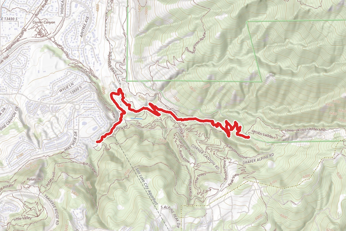 Ghost Falls Trails via Booneville Shoreline Trail