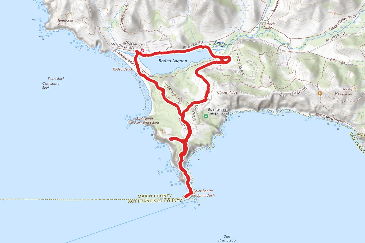 Rodeo Lagoon to Point Bonita Lighthouse