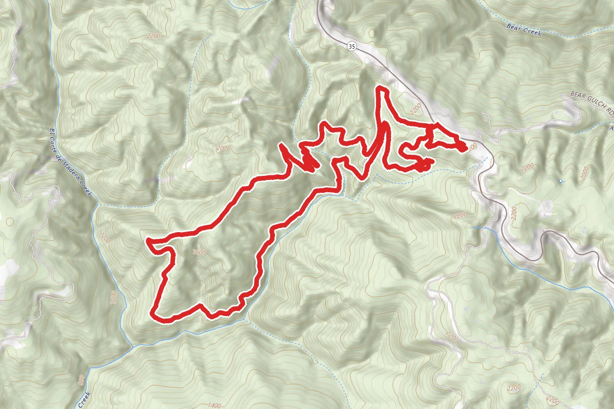 Sierra Morena, Gordan Mill, Crosscut, Timberview, and Steam Donkey Trail Loop