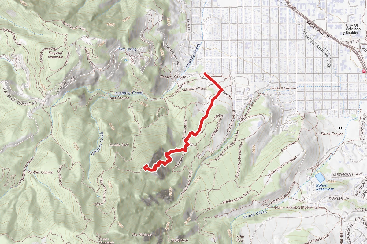 Chautauqua Trail via 6th Street Connector