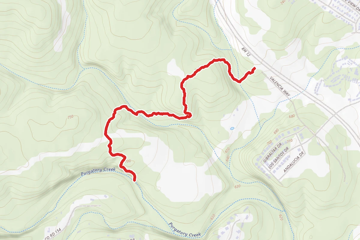 Purgatory Creek Overlook via Dante's Trail