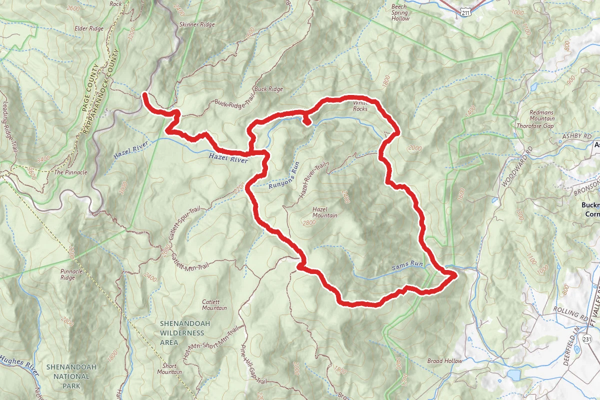 Hazel Mountain, Sam's Ridge, White Rocks Loop