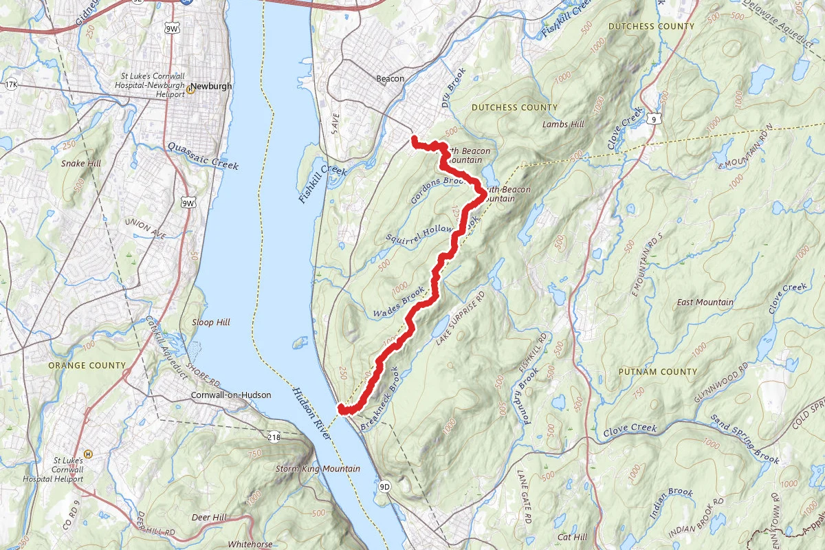 Breakneck Ridge Trail to Casino Trail