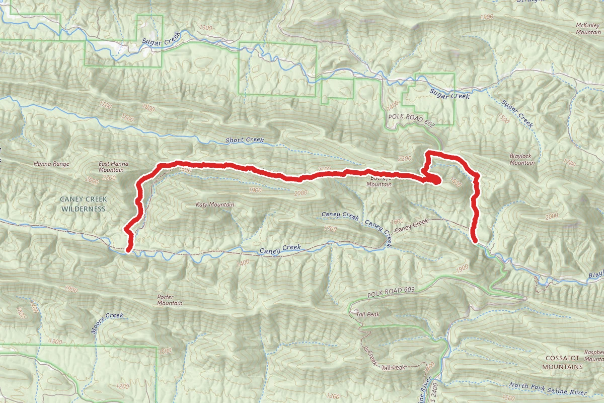 Buckeye Mountain to Caney Creek Trail