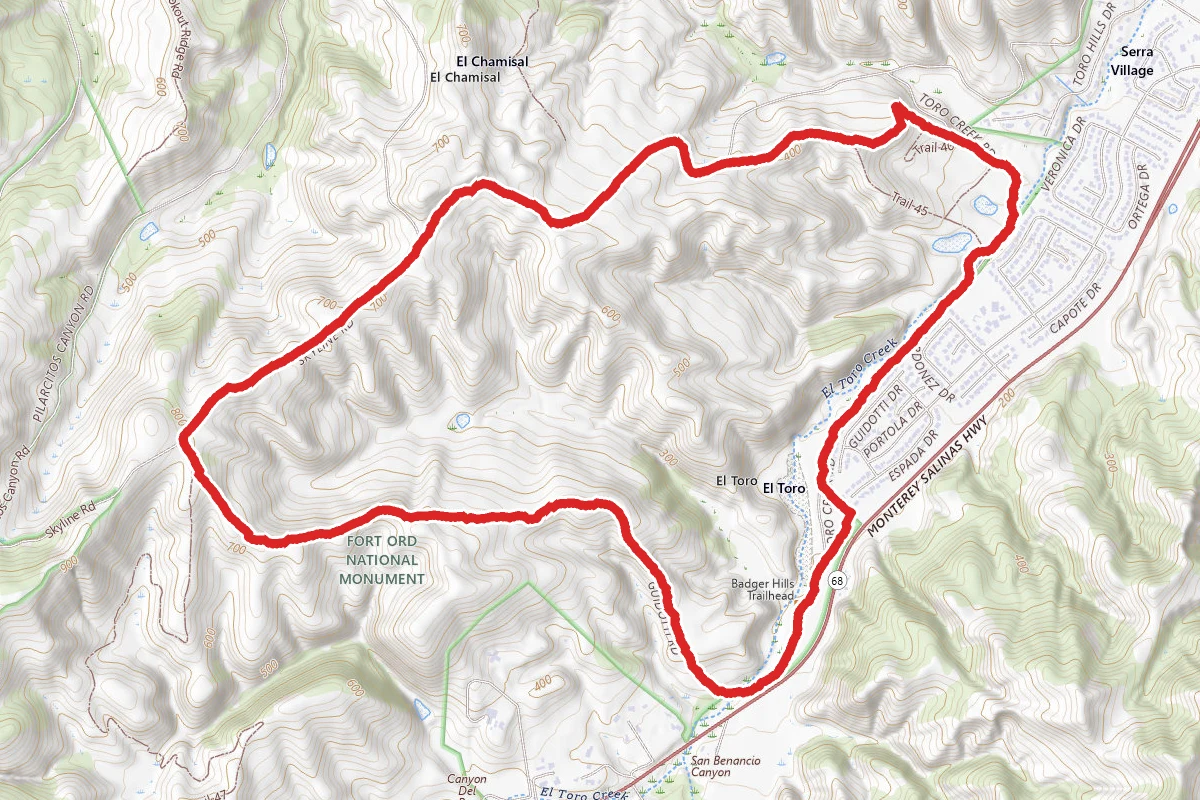 El Toro Creek Skyline Road Loop Trail