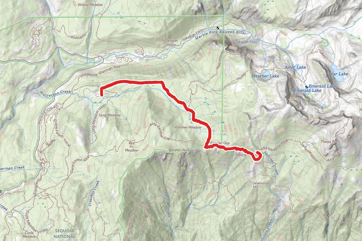 Wolverton to Panther Gap to Mehrten Meadow