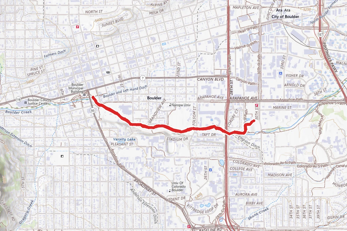 Boulder Creek Multi Use Path from Scott Carpenter Park to Central Park