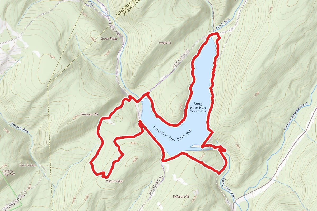 Reservoir Loop via Beaver Trail to Yellow Ridge Trail