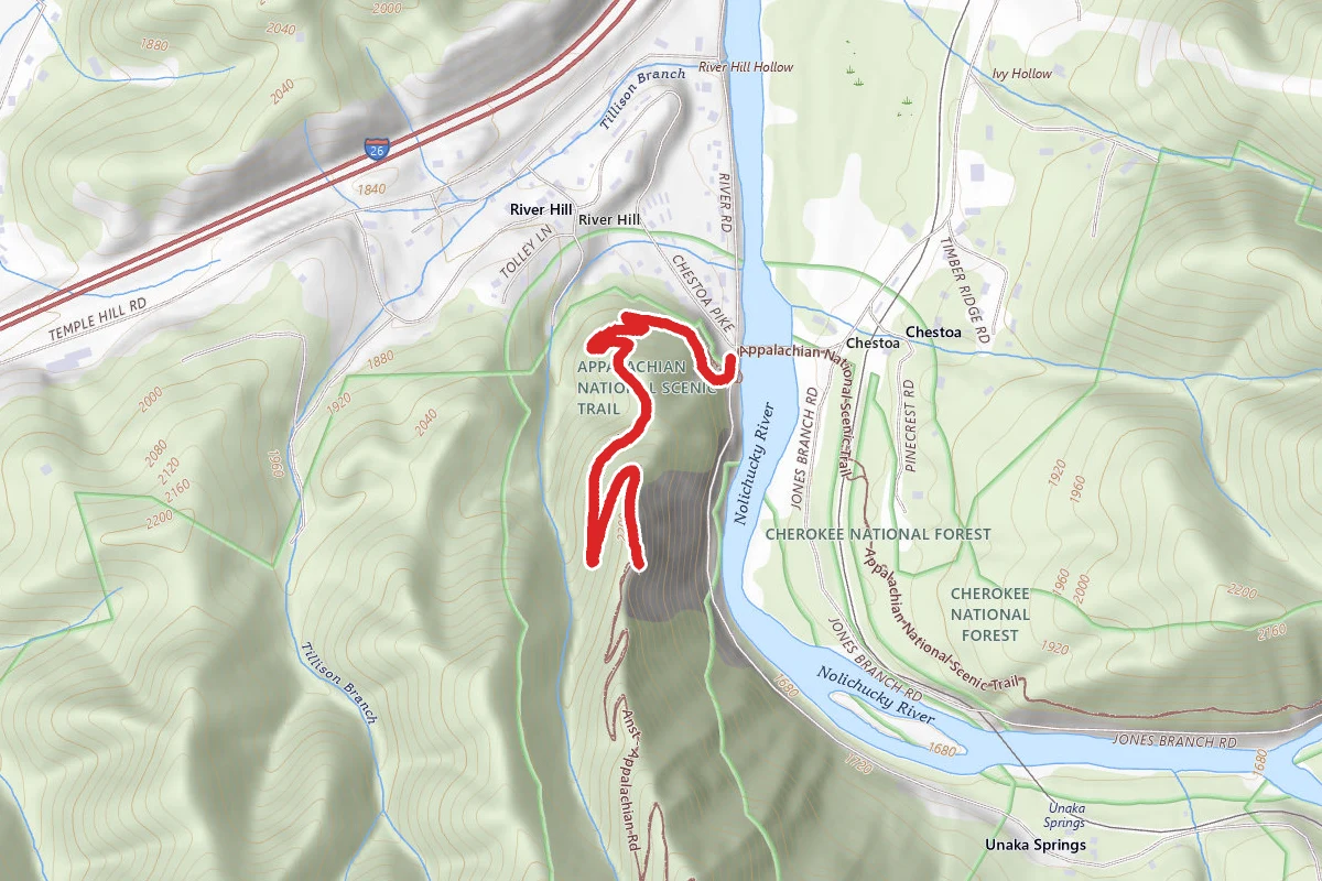 Nolichucky Ridge Cliff via Appalachian Trail