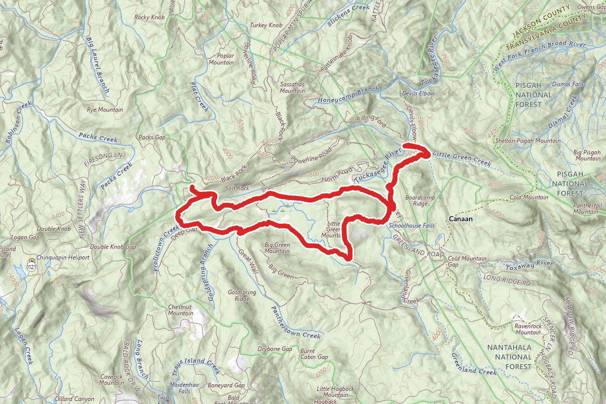 Mac's Gap to Devil's Elbow and Panthertown Valley Loop Trail