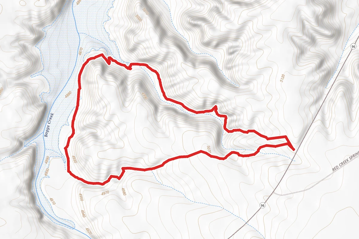 Rock Canyon Broken Hip Loop Trail route map