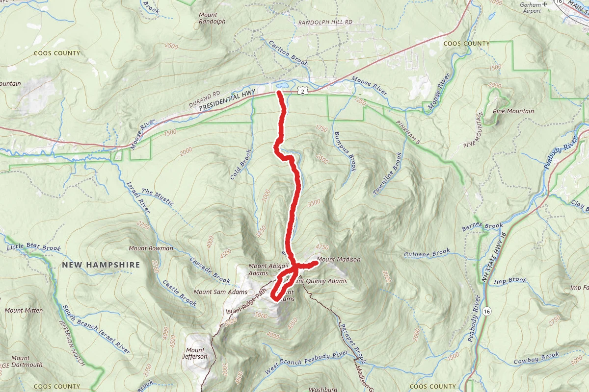 Mount Madison and Adams via the Valley Way Trail