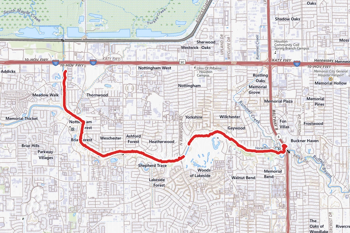 The Quail Trail from Sam Houston Tollway