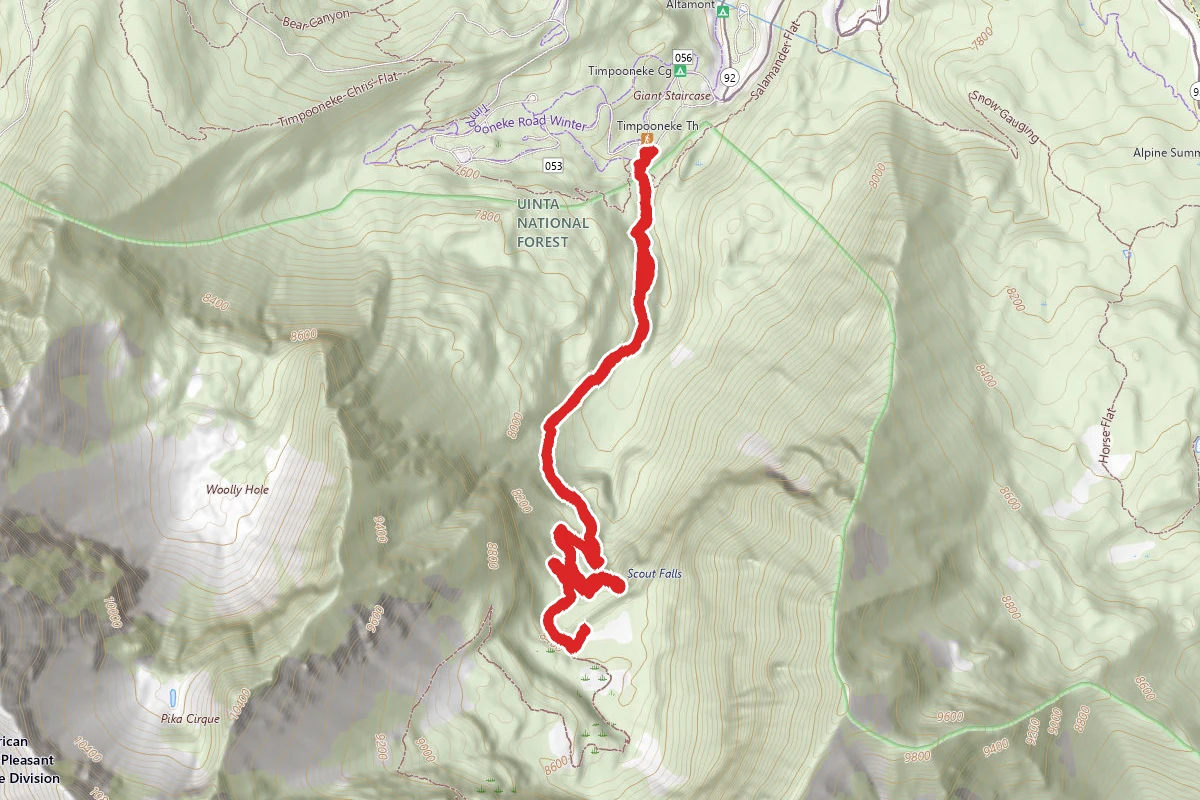 Scout Falls via Mount Timpanogos Trail