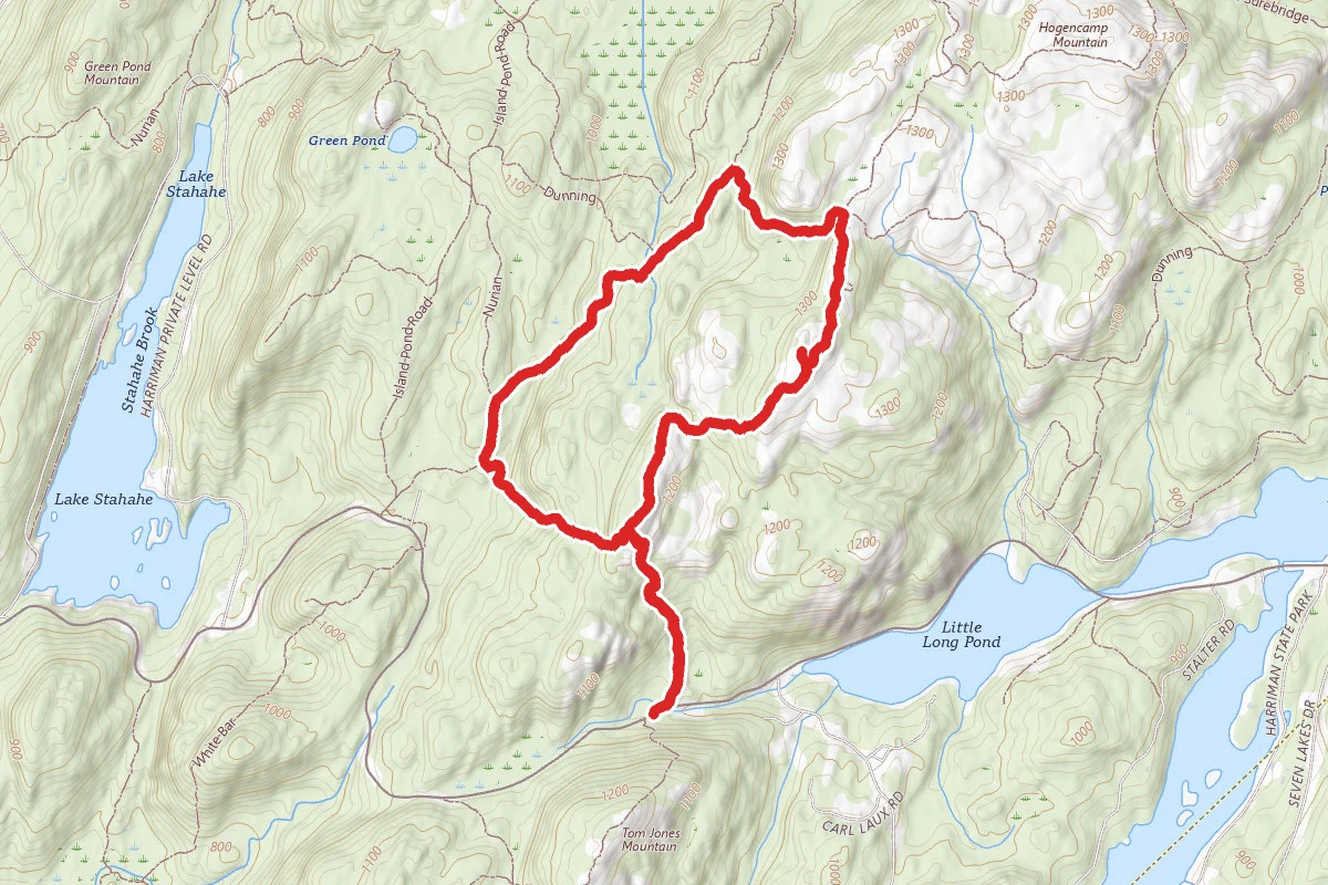 Bald Rocks Shelter via White Bar, Dunning, Ramapo Dunderberg and Nurian Loop