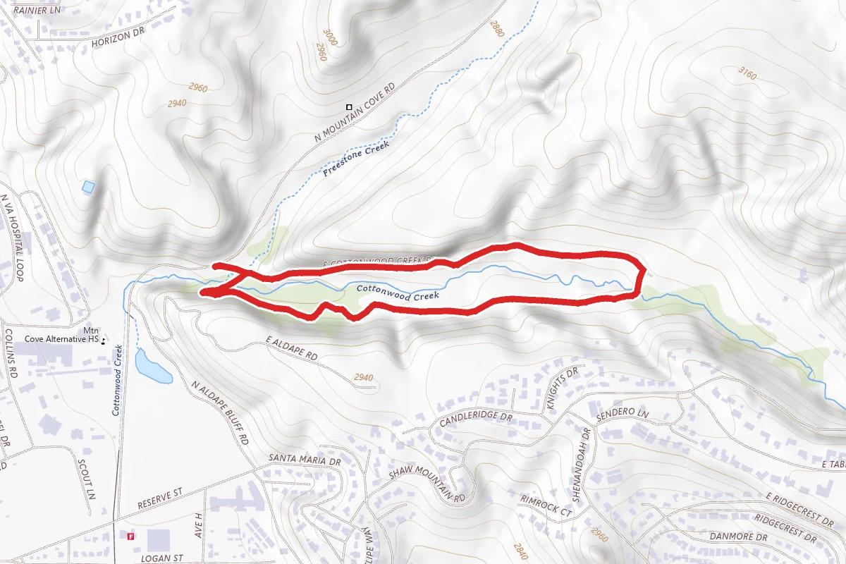 Cottonwood Creek Trail to Toll Road Trail
