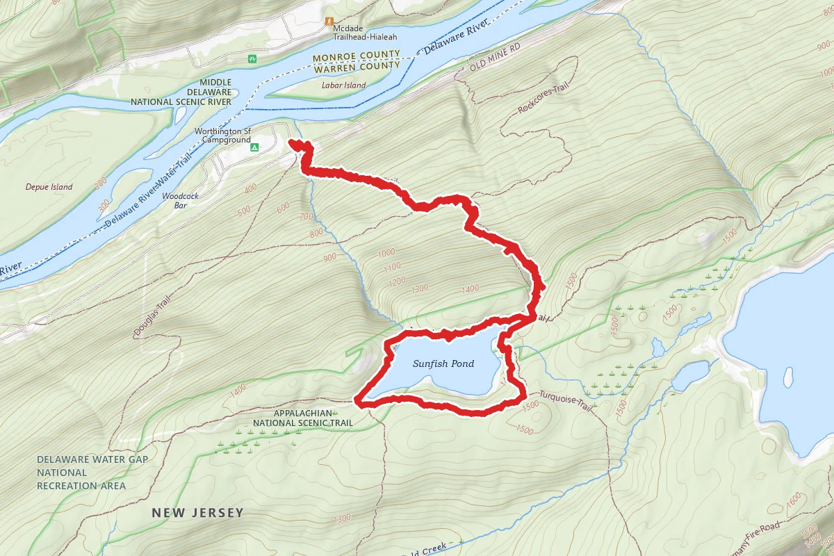 Sunfish Pond via Garvey Springs Trail