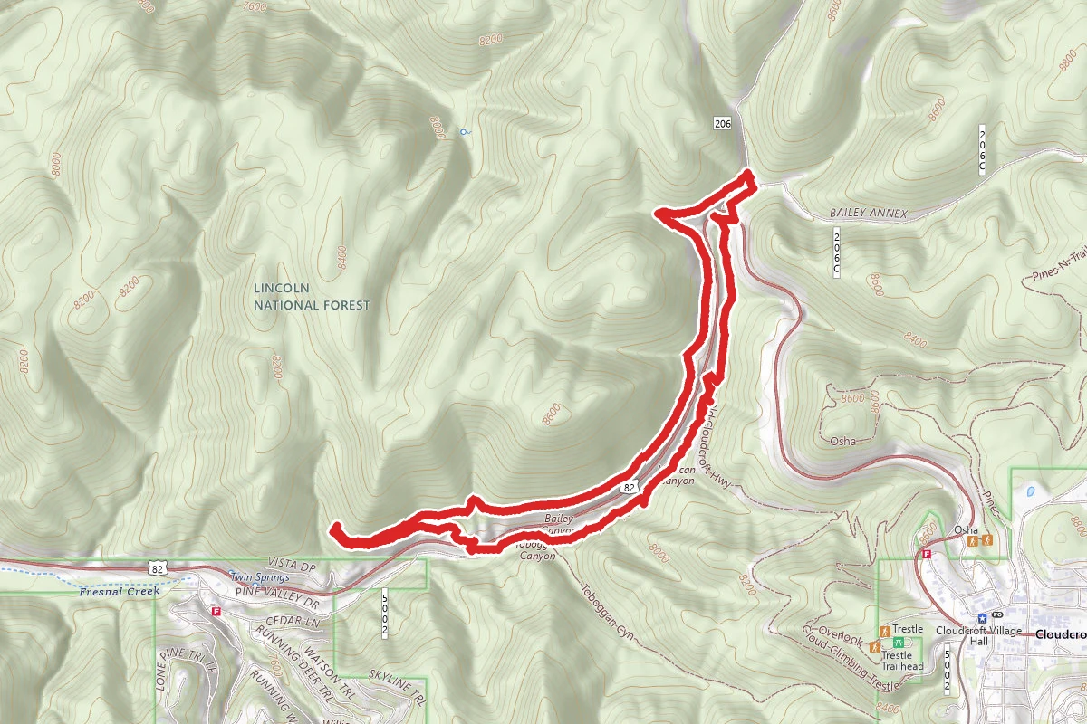 Switchback and Old Cloudcroft Highway Trail