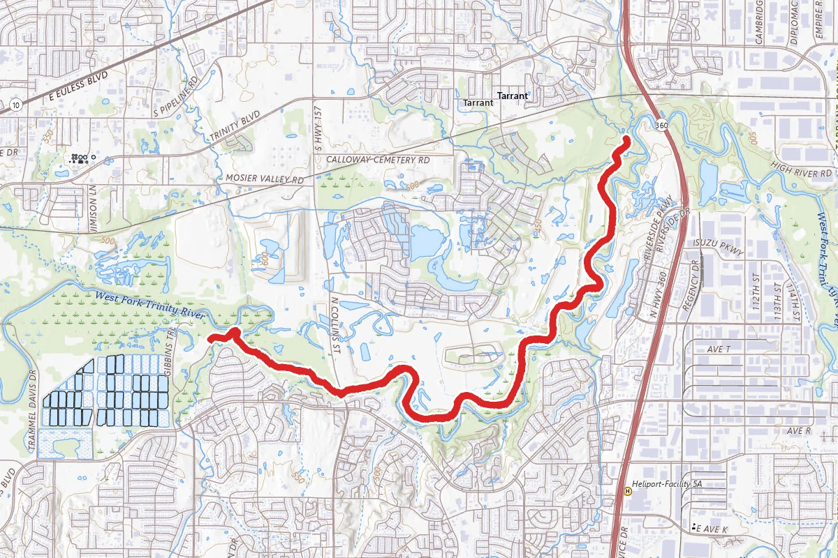 West Fork Trinity River Trail to River Legacy Park East