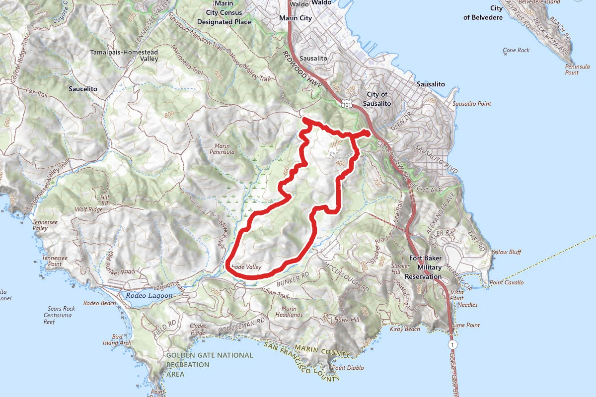 Bobcat Trail to Rodeo Valley Trail Loop