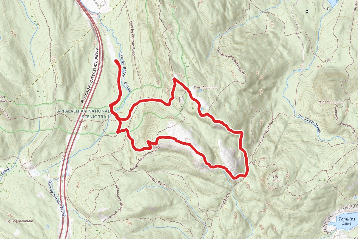 Timp Torne Blue Trail and R-D Red Trail Loop