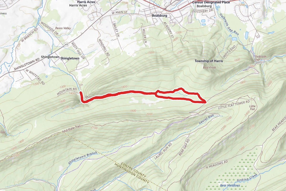 Lower Trail to Shingletown Gap Trail