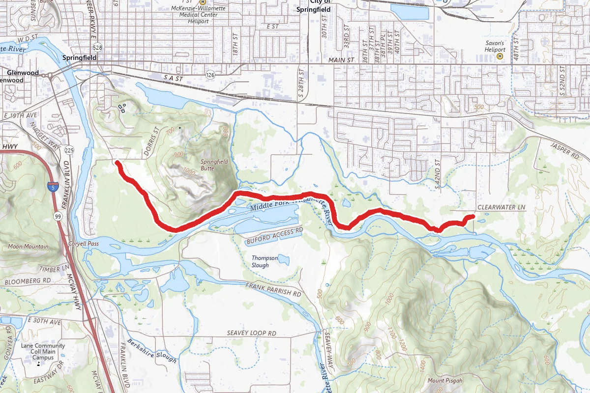 Middle Fork Willamette Path from Clearwater Park