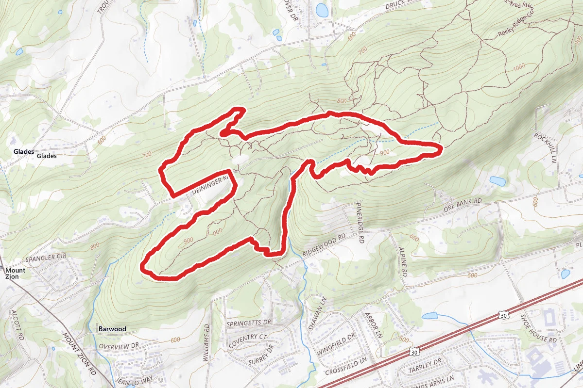 Trail 5, The Gut, Rusty Chair, Trail 7 Loop
