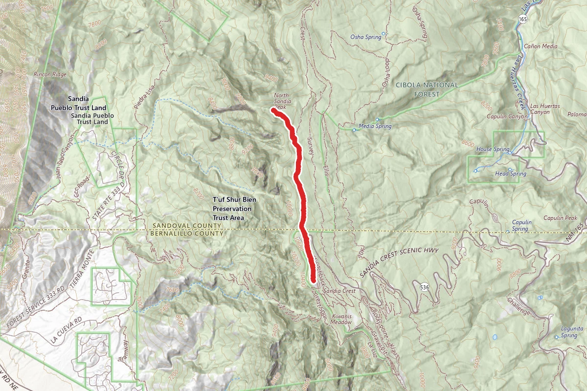 North Sandia Peak Trail