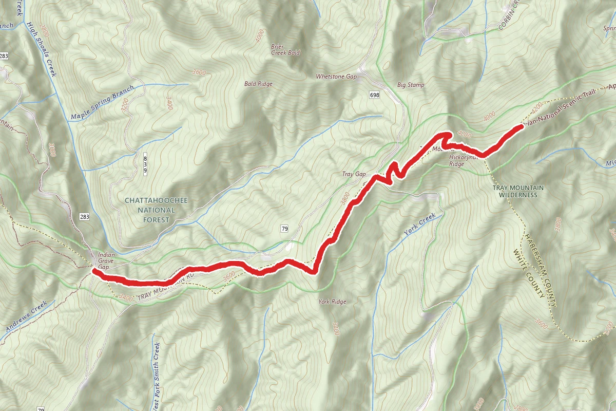 Indian Gap to Tray Mountain via Appalachian Trail