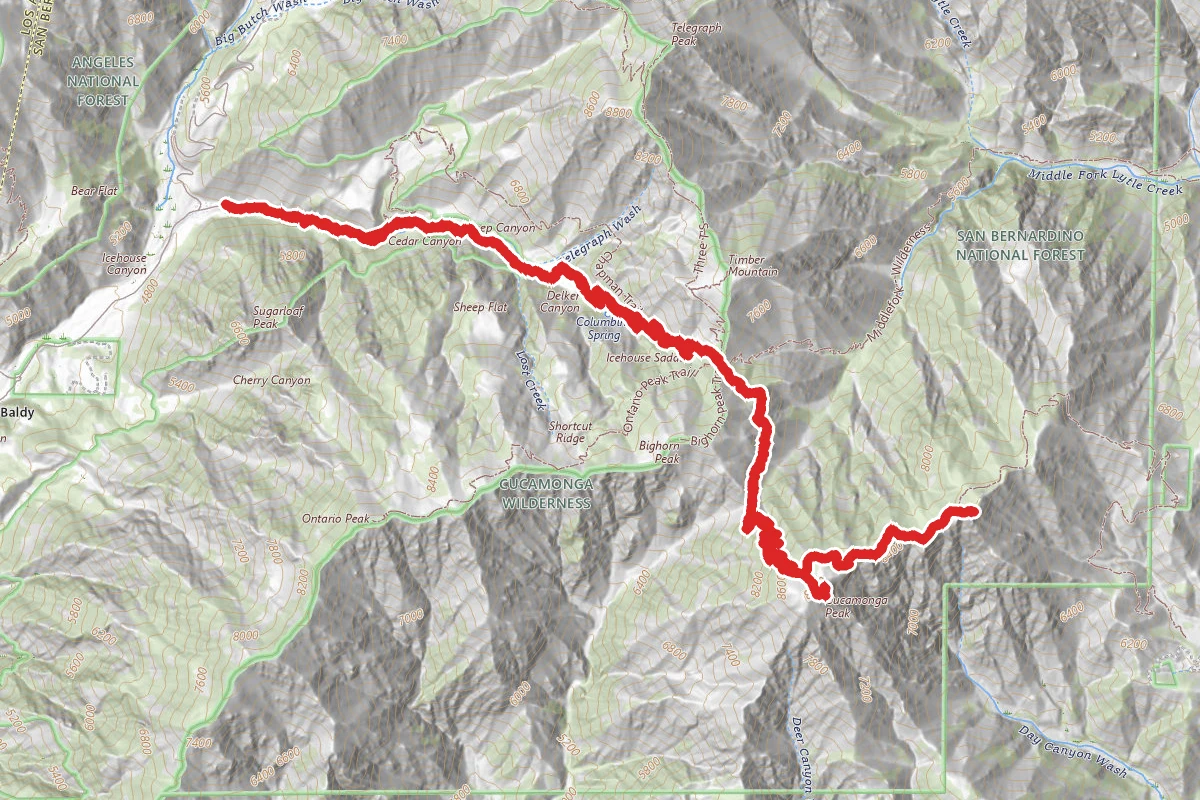 Etiwanda Peak via Cucamonga Peak Trail