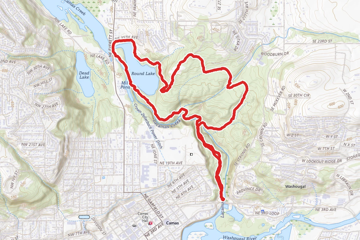 Lake to Lake Trail Loop via Lacamas Creek