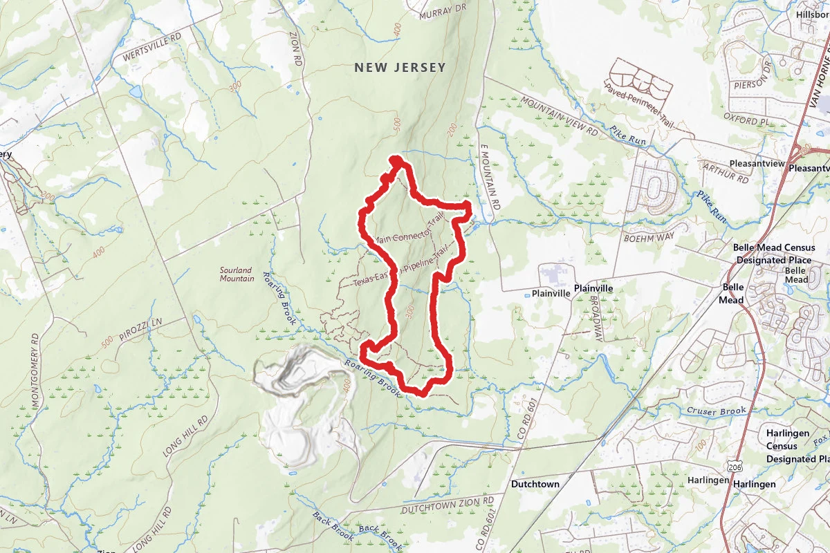 Sourland Mountain Ridge Trail (White Square)