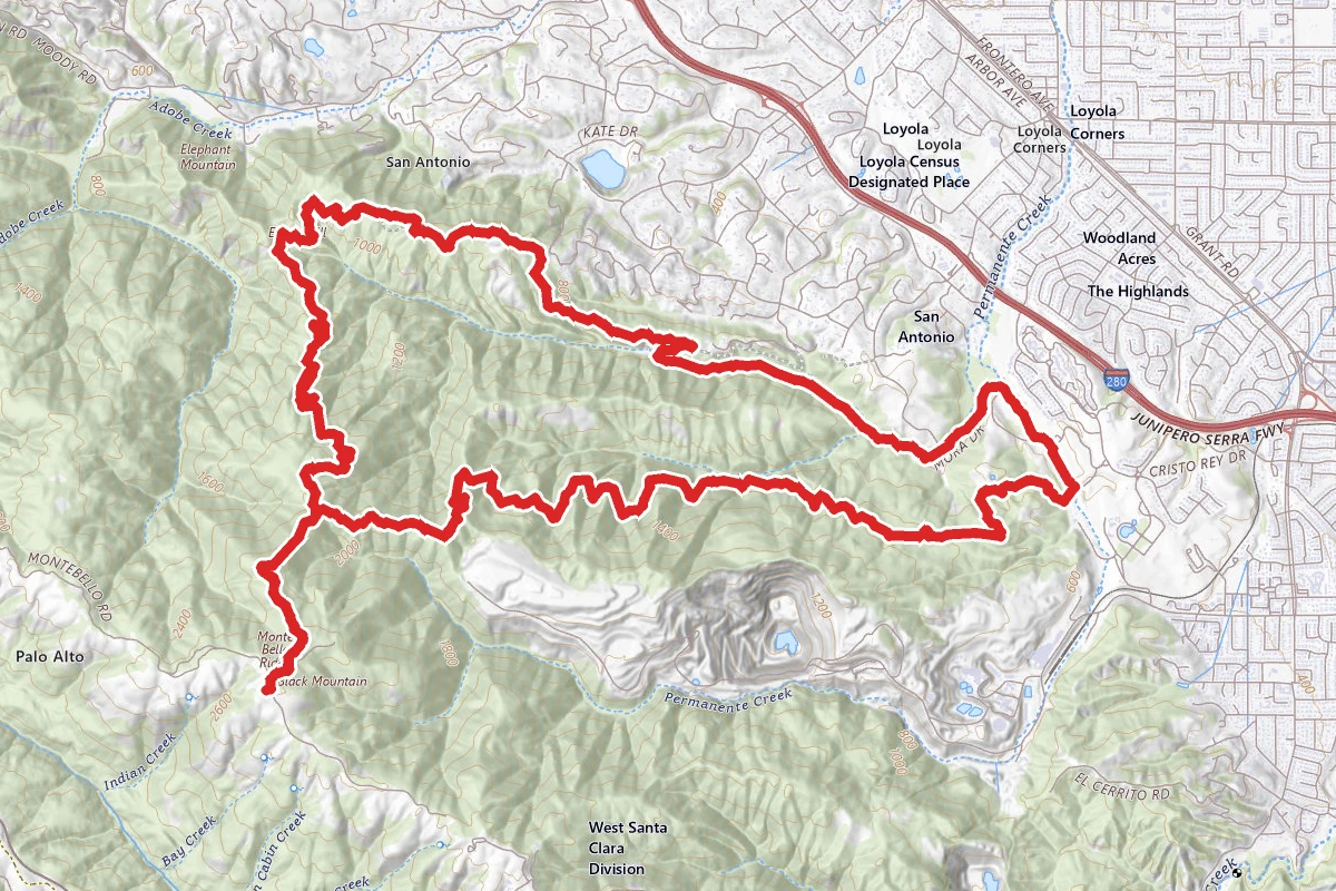 Black Mountain via Rogue Valley, Chamise, Black Mountain, Quarry and PG&E Loop