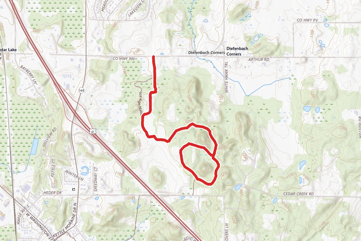 Ice Age Trail Cedar Lakes Segment