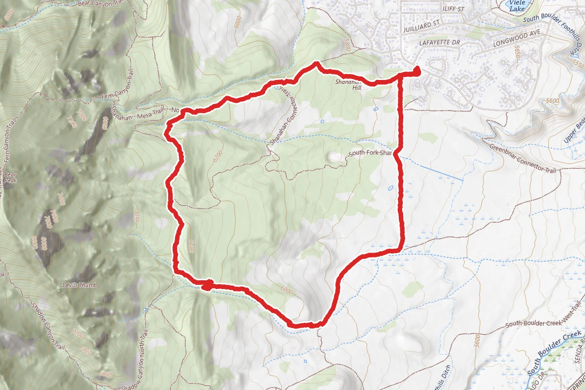 Shanahan, Big Bluestem and Mesa Trail Loop