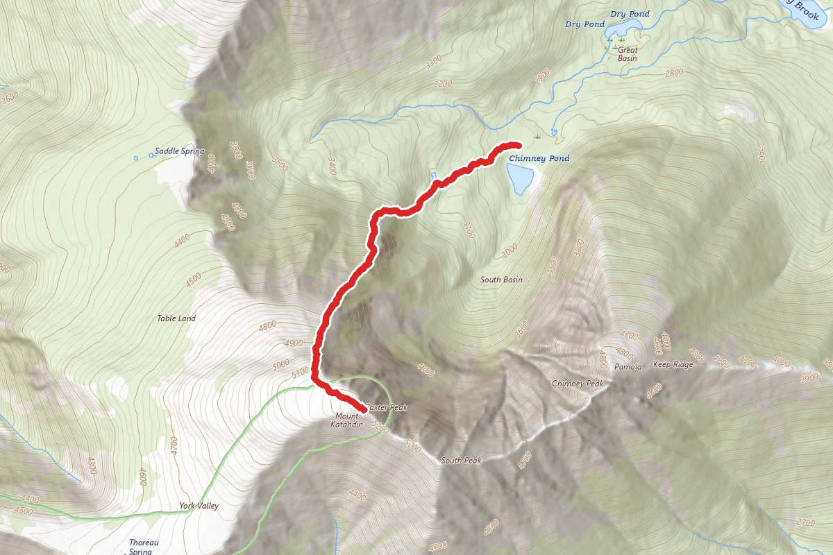 Baxter Peak via Chimney Pond Campground