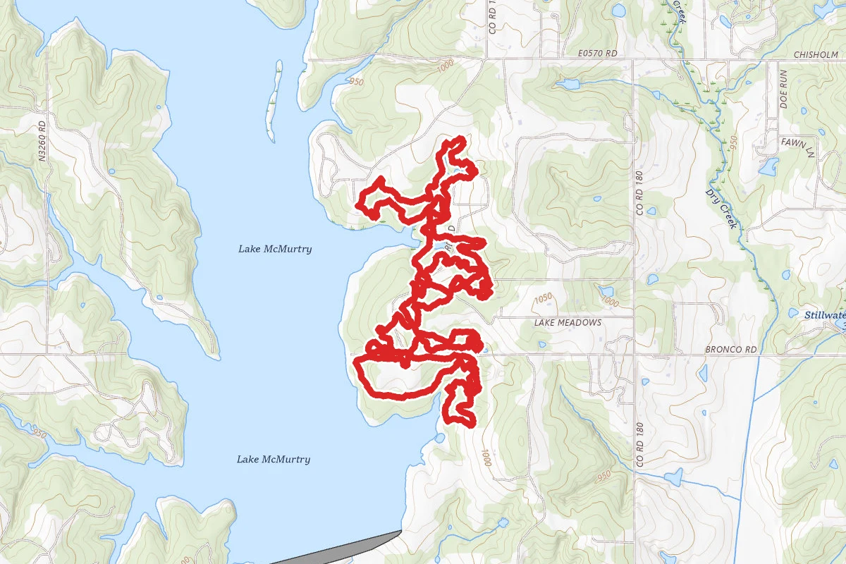 Lake McMurtry East Side Trails (Red)