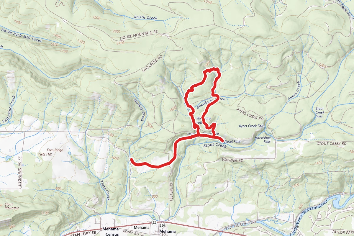 Shellburg and Stassel Falls Trail