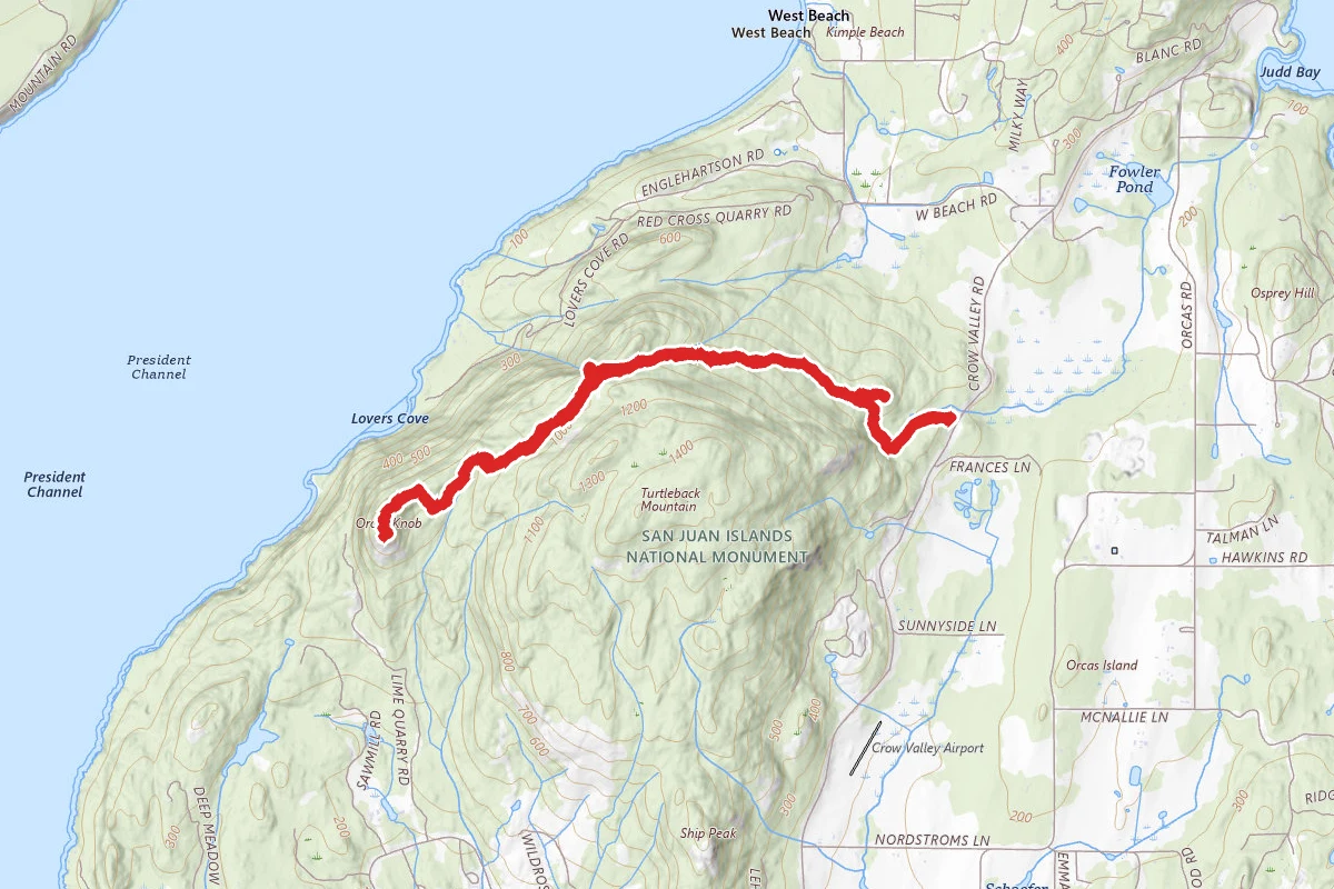 Turtleback Mountain to Orcas Knob