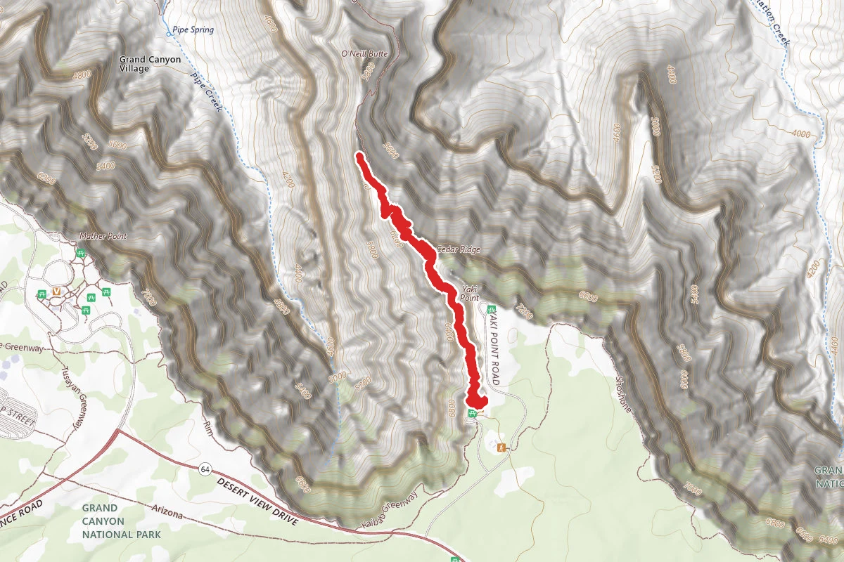 South Kaibab Trail to Cedar Ridge