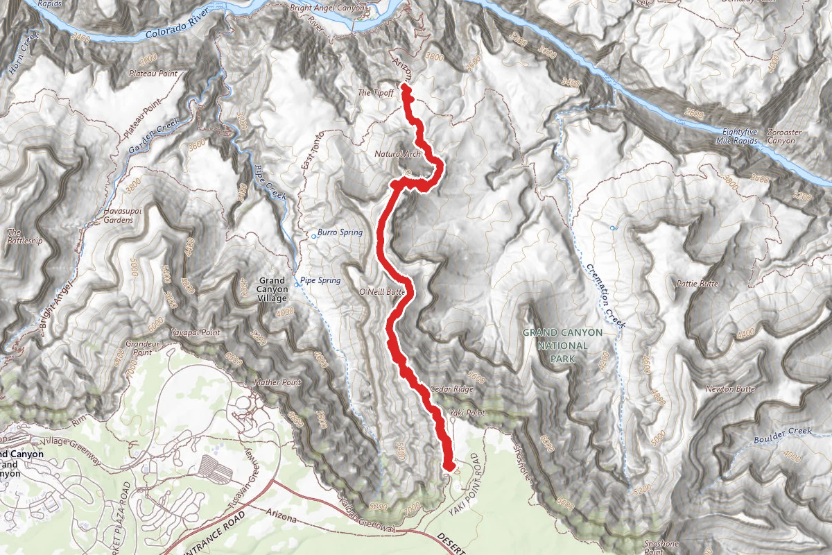 South Kaibab Trail to Tip Off