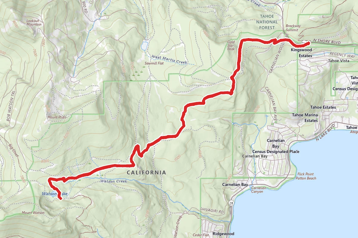 Tahoe Rim to Watson Lake Trail