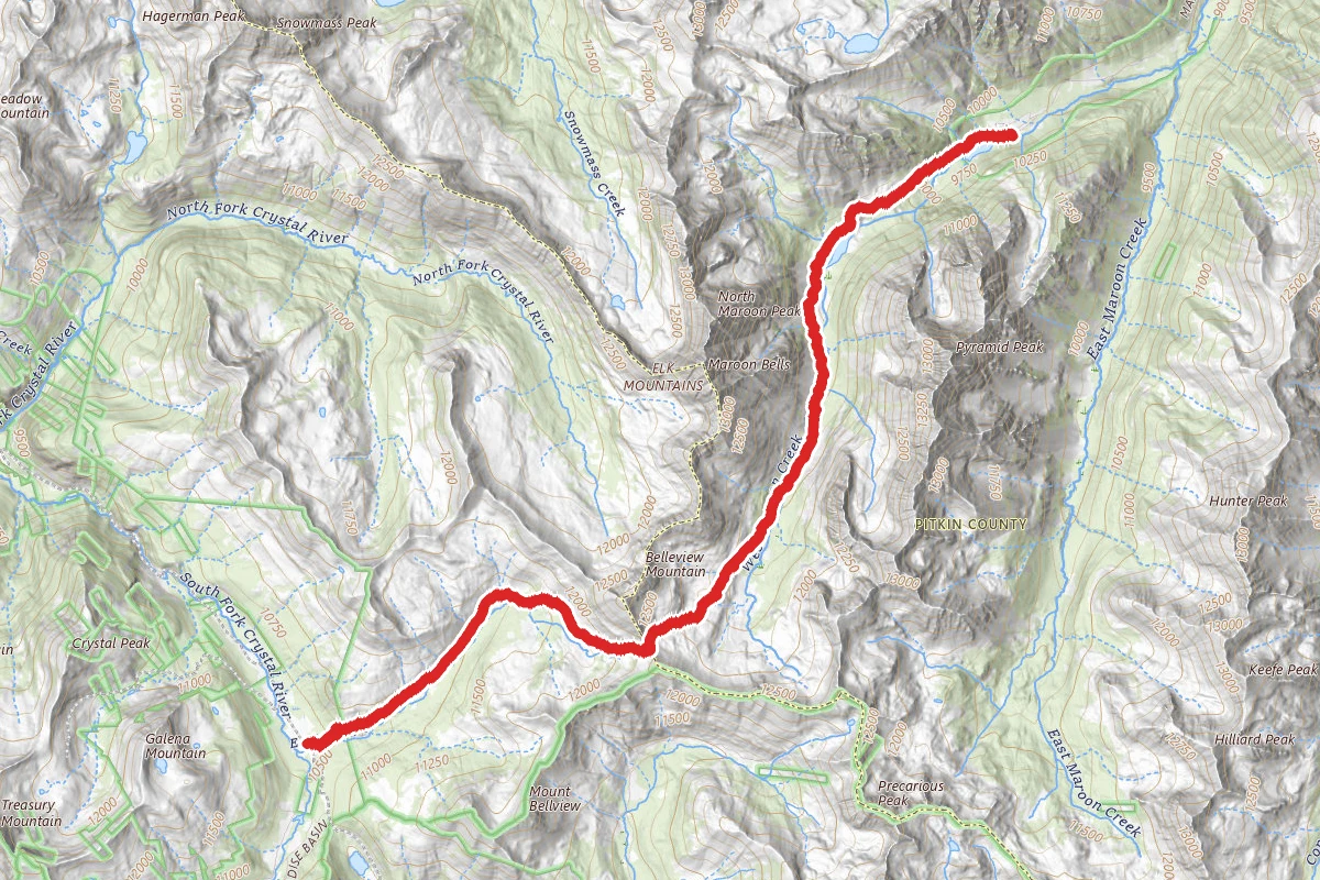 Crater Lake and Maroon Creek to East Fork