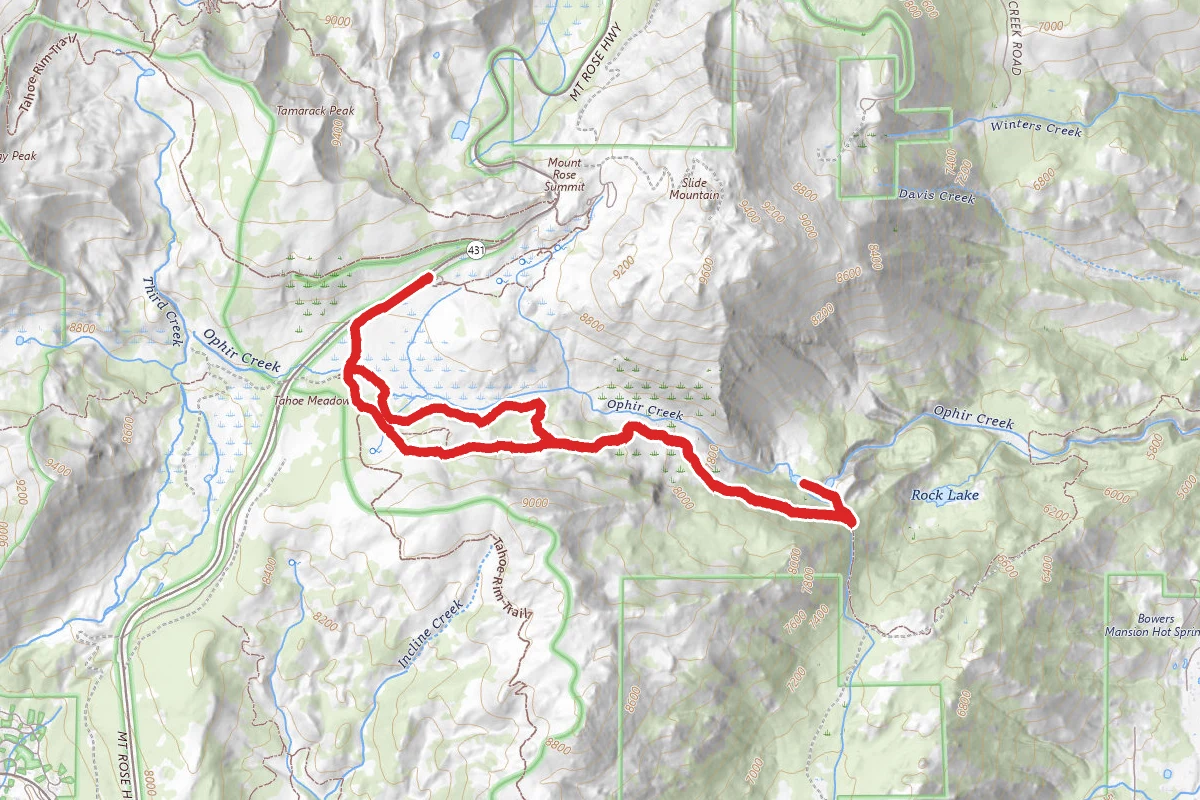 Ophir Creek Trail to Upper Price Lakes